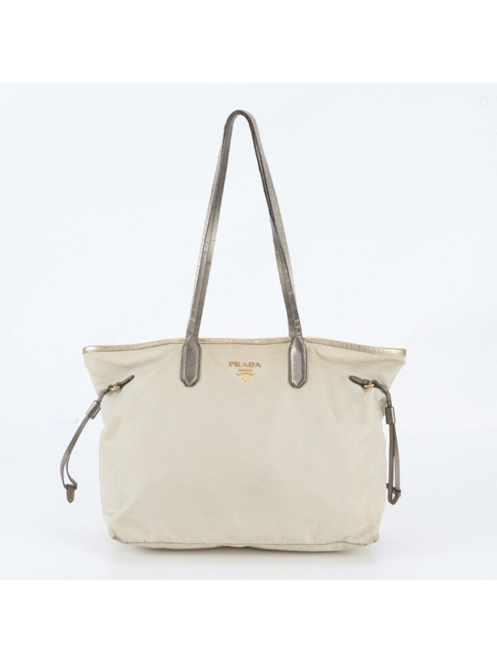 Prada Tessuto Nylon Leather Tote Bag Shoulder